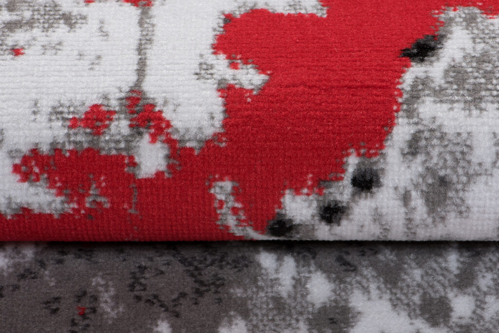 Teppich Maya Grau Rot Modern