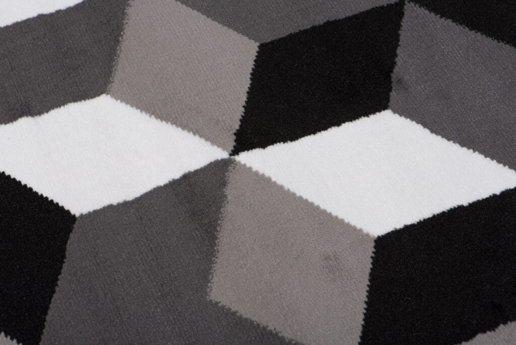 Teppich Maya Grau Schwarz Sechsecke