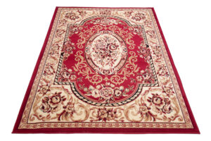 Teppich Atlas Rot Creme Traditionell Ornamente