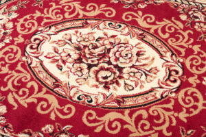 Teppich Atlas Rot Creme Traditionell Ornamente