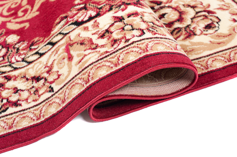 Teppich Atlas Rot Creme Traditionell Ornamente