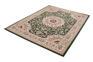 Teppich Atlas Grün Traditionell Rosette Rahmen