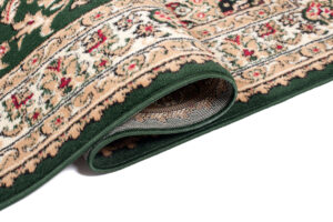 Teppich Atlas Grün Traditionell Rosette Rahmen