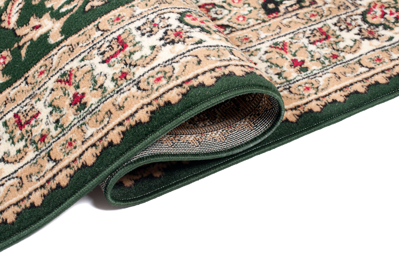 Teppich Atlas Grün Traditionell Rosette Rahmen