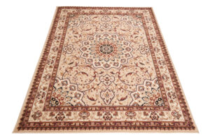Teppich Atlas Beige Traditionell Rosette Rahmen