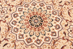 Teppich Atlas Beige Traditionell Rosette Rahmen