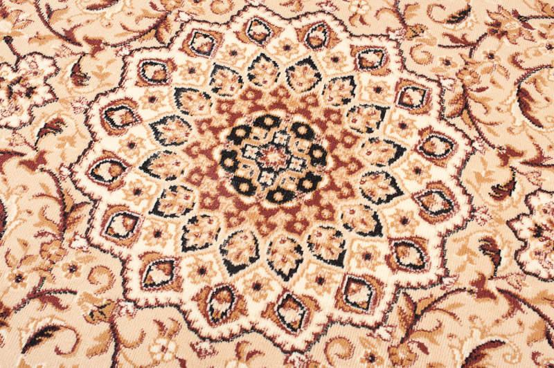 Teppich Atlas Beige Traditionell Rosette Rahmen