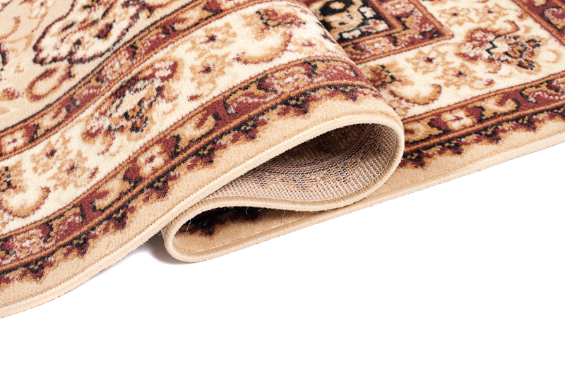 Teppich Atlas Beige Traditionell Rosette Rahmen