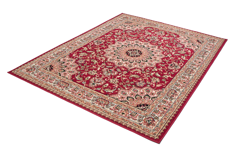 Teppich Atlas Rot Traditionell Rosette Rahmen