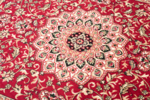 Teppich Atlas Rot Traditionell Rosette Rahmen