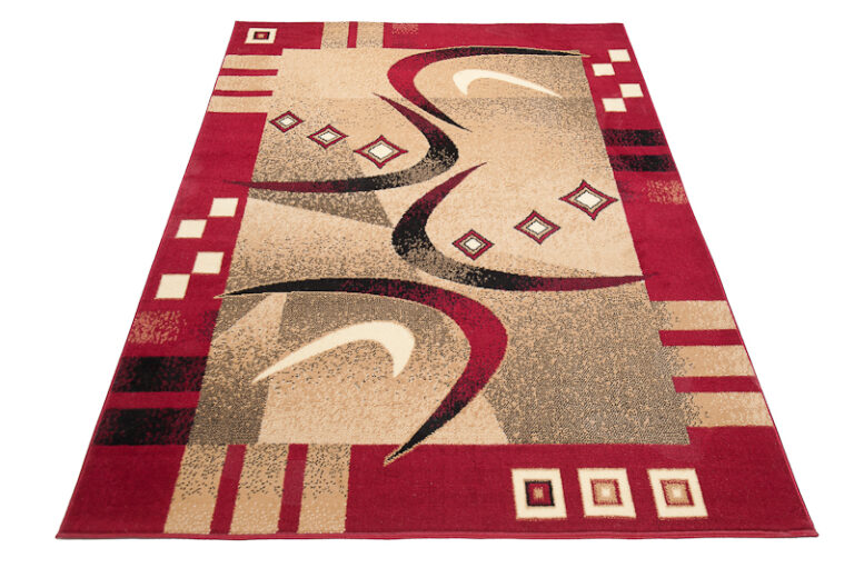 Teppich Atlas Beige Rot Geometrisch Abstrakt
