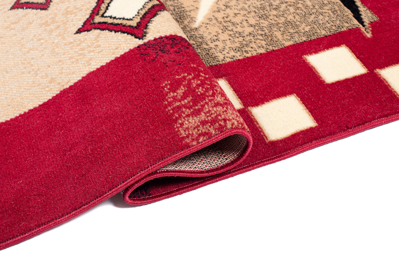 Teppich Atlas Beige Rot Geometrisch Abstrakt