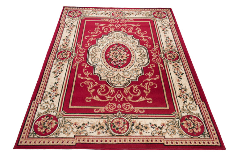 Teppich Atlas Rot Creme Traditionell Medaillon