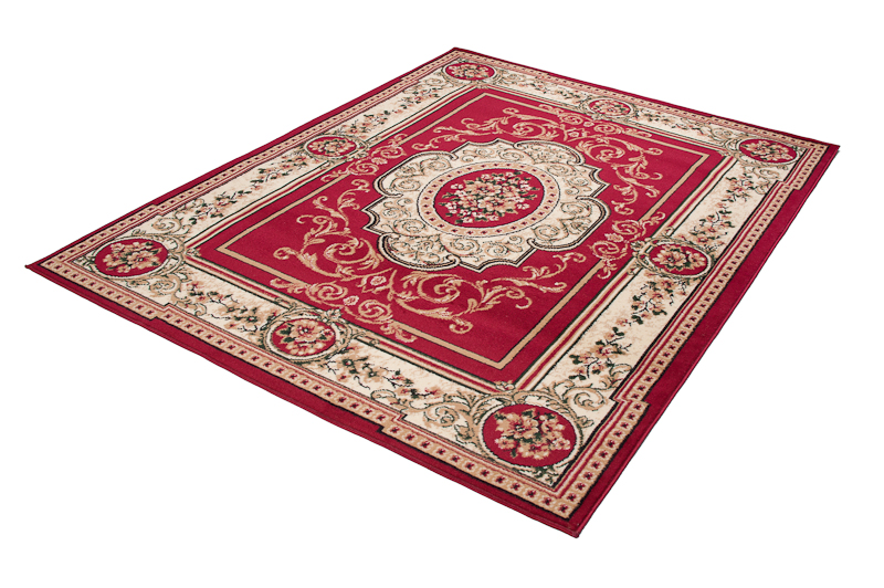 Teppich Atlas Rot Creme Traditionell Medaillon