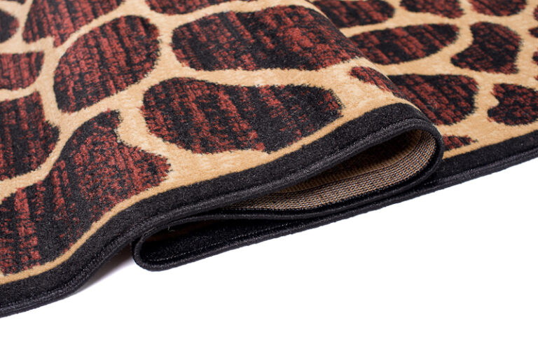 Teppich Atlas Braun Beige Tier Print Giraffe