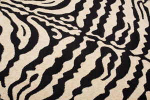 Teppich Atlas Schwarz Creme Tier Print Zebra