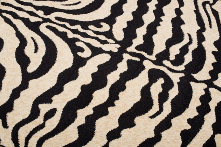 Teppich Atlas Schwarz Creme Tier Print Zebra