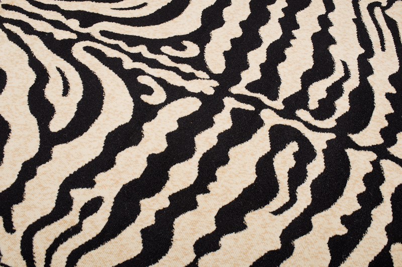 Teppich Atlas Schwarz Creme Tier Print Zebra