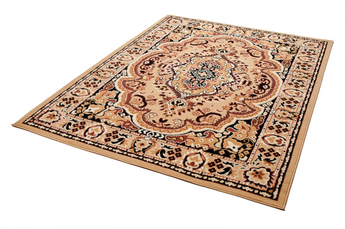 Teppich Atlas Beige Braun Traditionell Medaillon