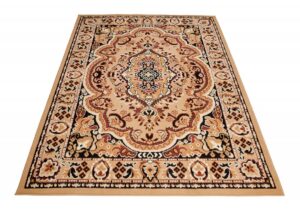 Teppich Atlas Beige Braun Traditionell Medaillon