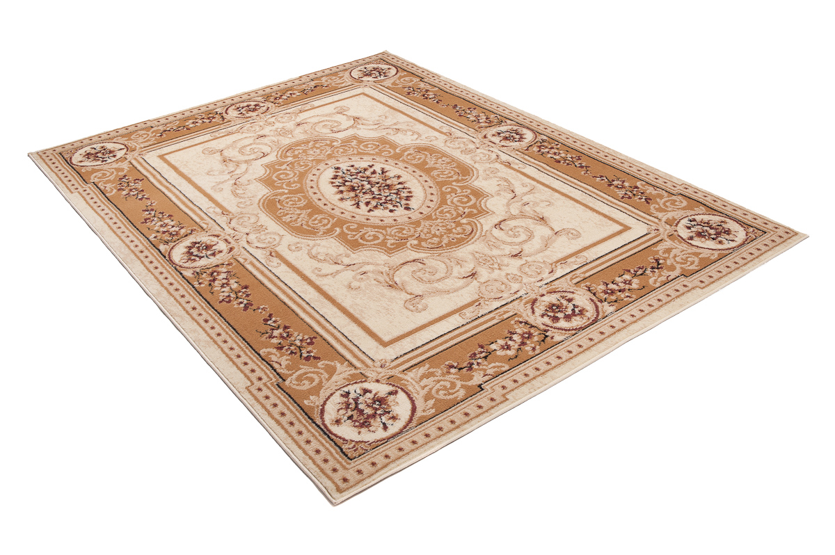 Teppich Atlas Creme Beige Traditionell Medaillon