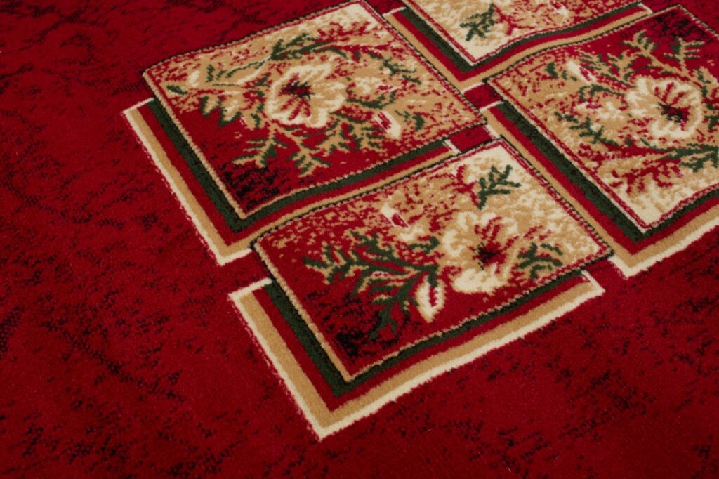 Teppich Atlas Rot Beige Klassisch Rahmen