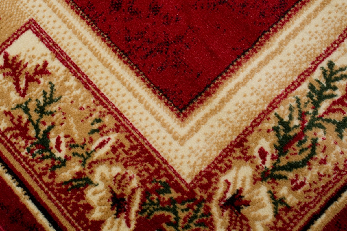 Teppich Atlas Rot Beige Klassisch Rahmen