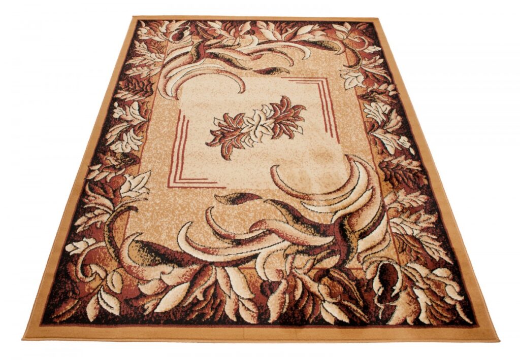 Teppich Atlas Beige Braun Klassisch Blätter