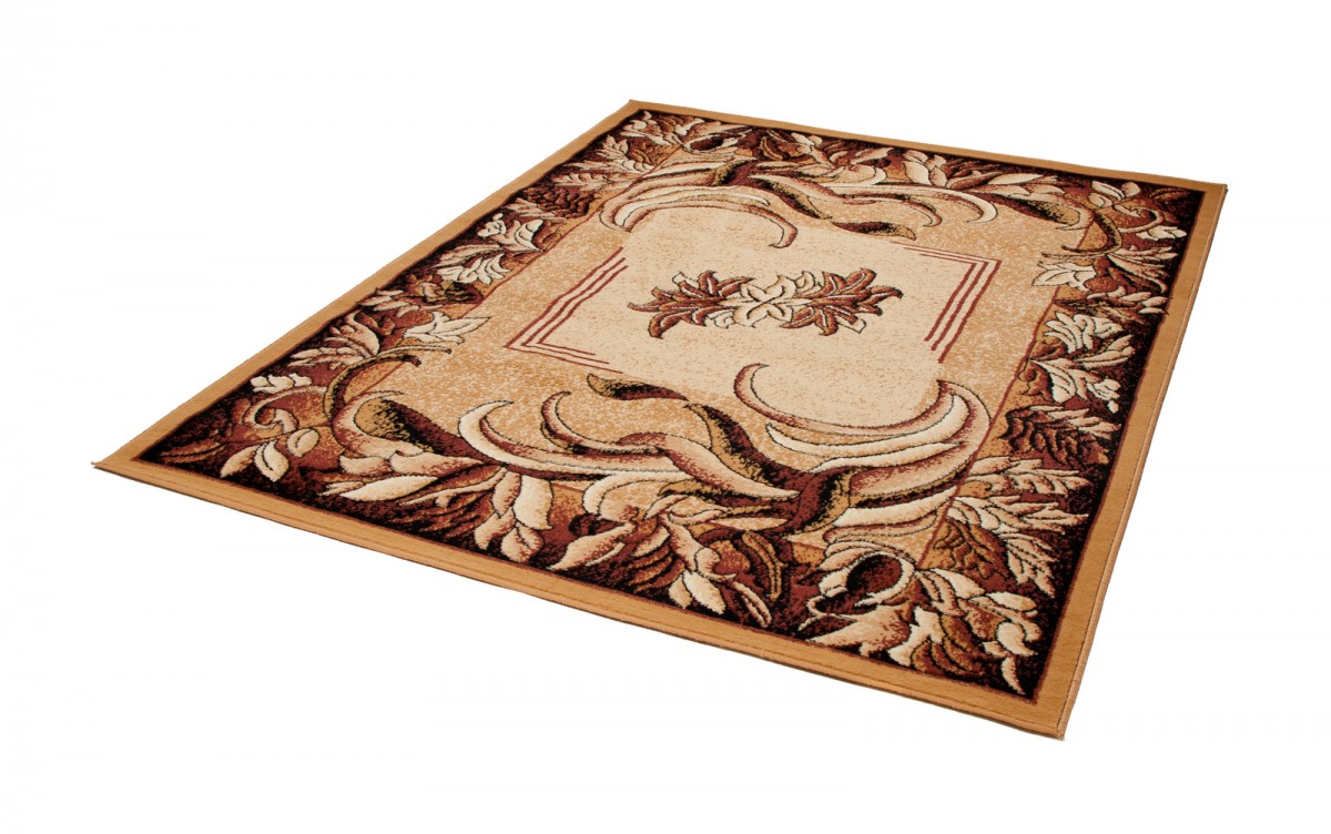 Teppich Atlas Beige Braun Klassisch Blätter