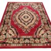 Teppich Atlas Rot Beige Traditionell Rosette