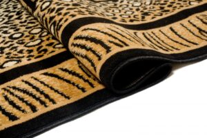 Teppich Atlas Schwarz Braun Tier Print Safari