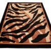 Teppich Atlas Schwarz Beige Tier Print Tiger