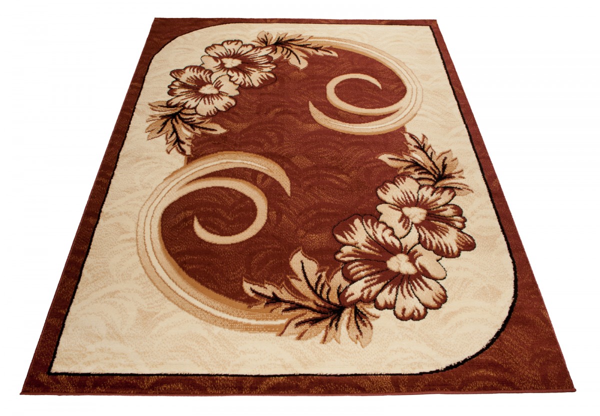Teppich Atlas Braun Beige Klassisch Floral