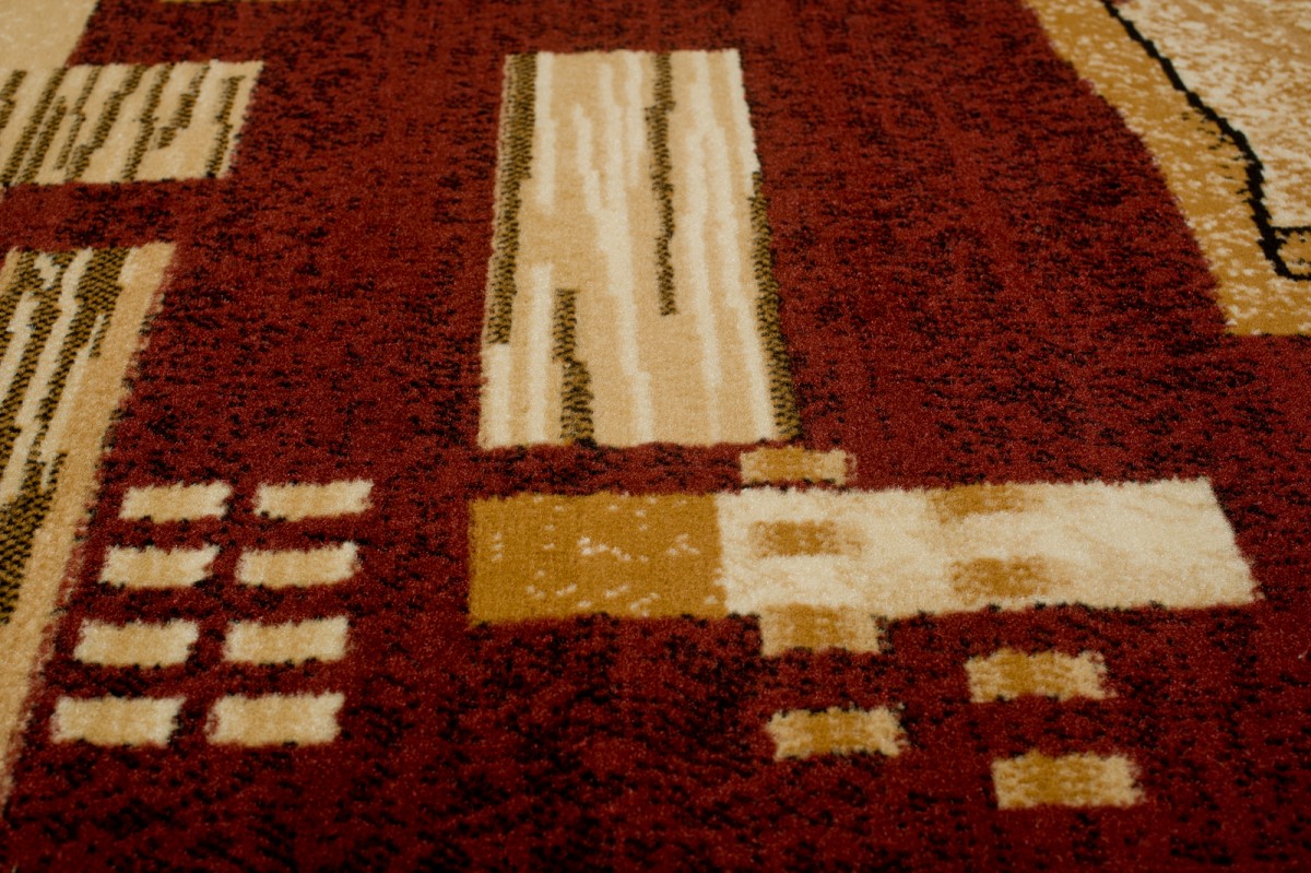 Teppich Atlas Braun Beige Geometrisch Blätter