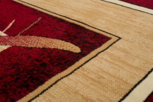 Teppich Atlas Rot Beige Abstrakt Rahmen