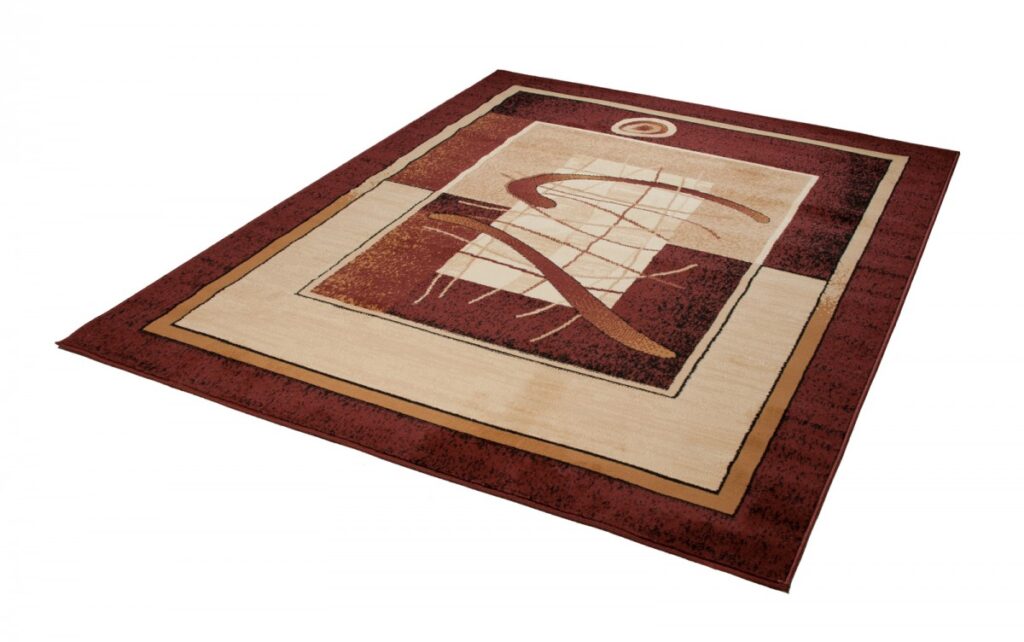 Teppich Atlas Braun Beige Abstrakt Rahmen
