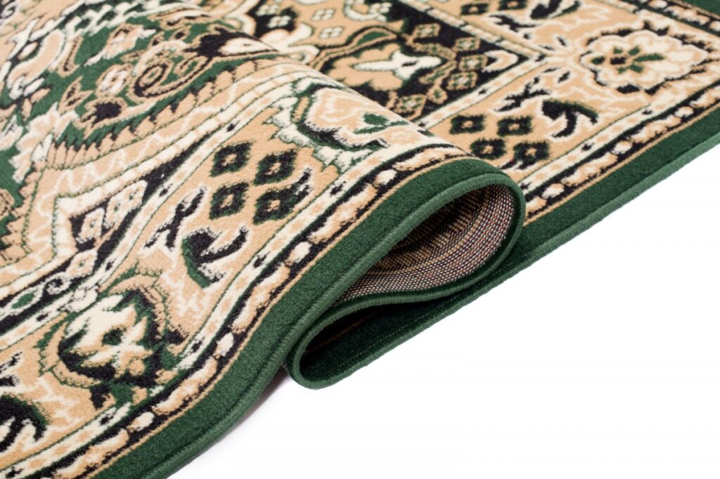 Teppich Atlas Grün Beige Traditionell Medaillon