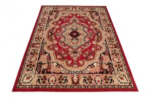 Teppich Atlas Rot Beige Traditionell Medaillon