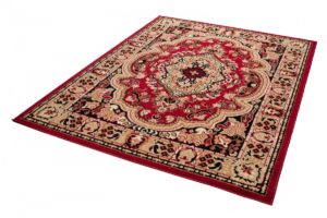 Teppich Atlas Rot Beige Traditionell Medaillon