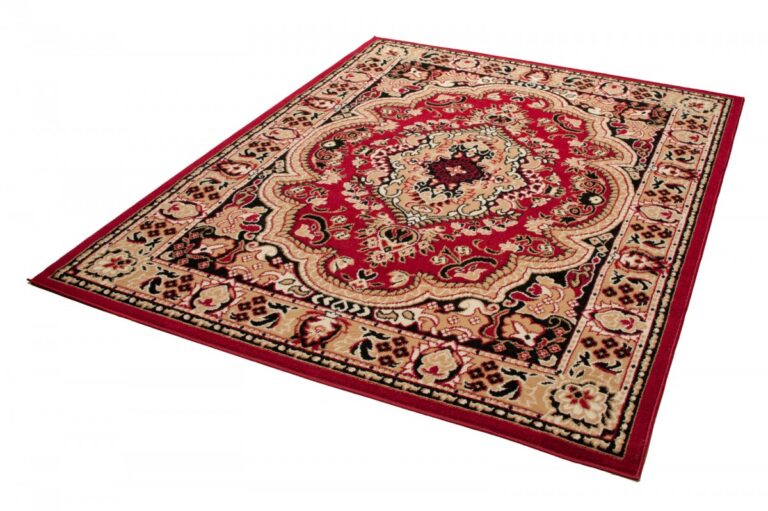 Teppich Atlas Rot Beige Traditionell Medaillon