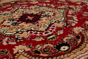 Teppich Atlas Rot Beige Traditionell Medaillon