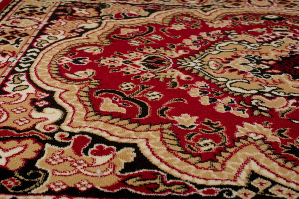 Teppich Atlas Rot Beige Traditionell Medaillon
