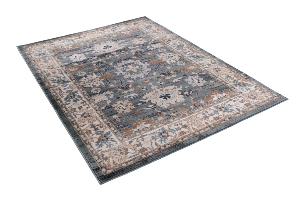 Teppich Colorado Classic Blau Beige Rahme