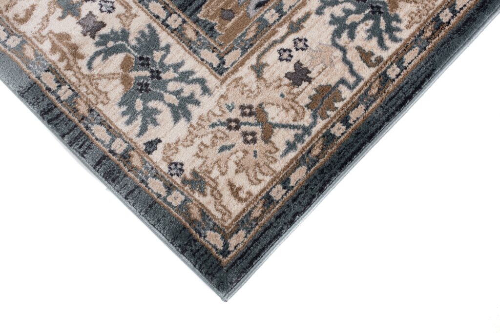 Teppich Colorado Classic Blau Beige Rahme