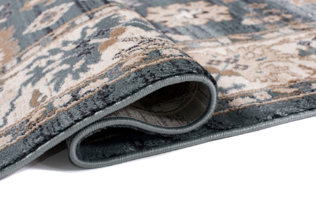 Teppich Colorado Classic Blau Beige Rahme