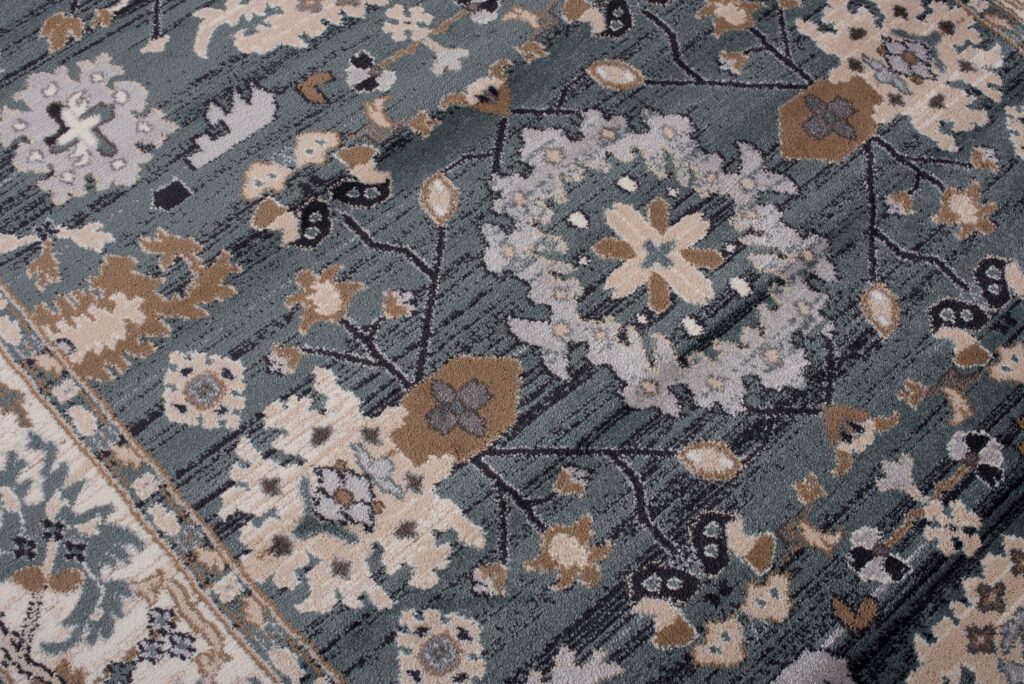 Teppich Colorado Classic Blau Beige Rahme