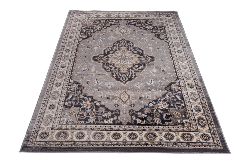 Teppich Colorado Traditionell Grau Creme Ornament