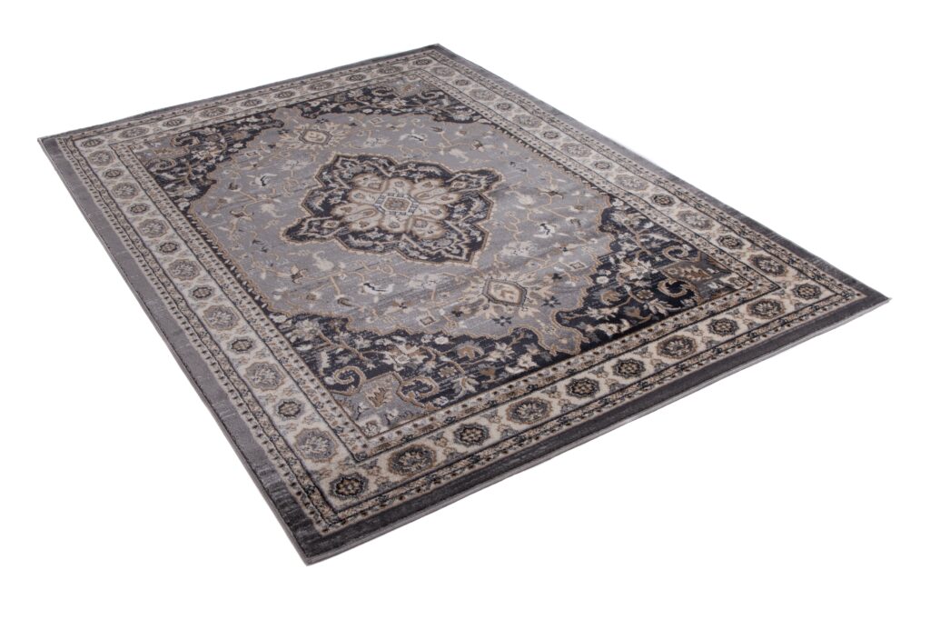 Teppich Colorado Traditionell Grau Creme Ornament