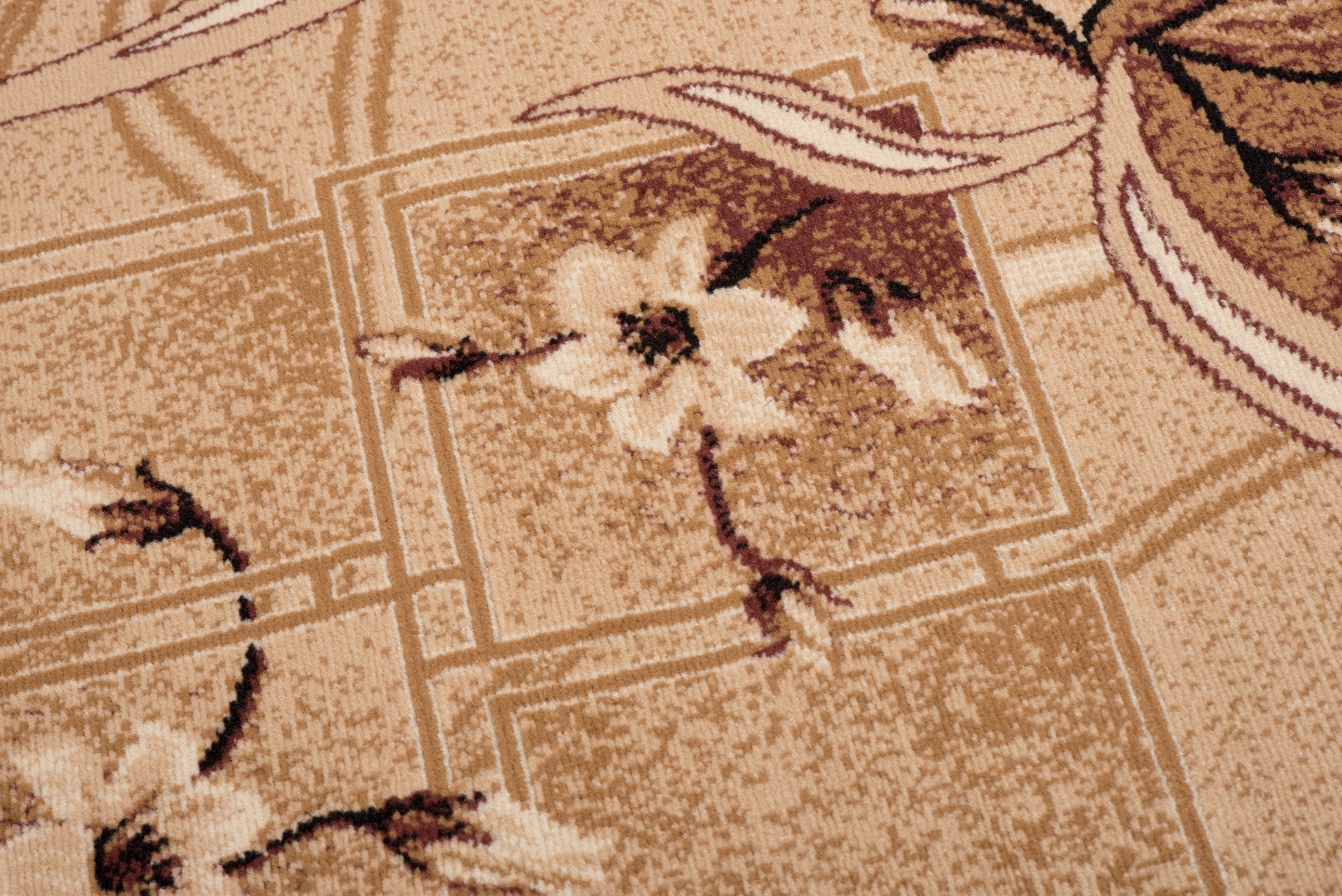 Teppich Atlas Beige Braun Klassisch Floral