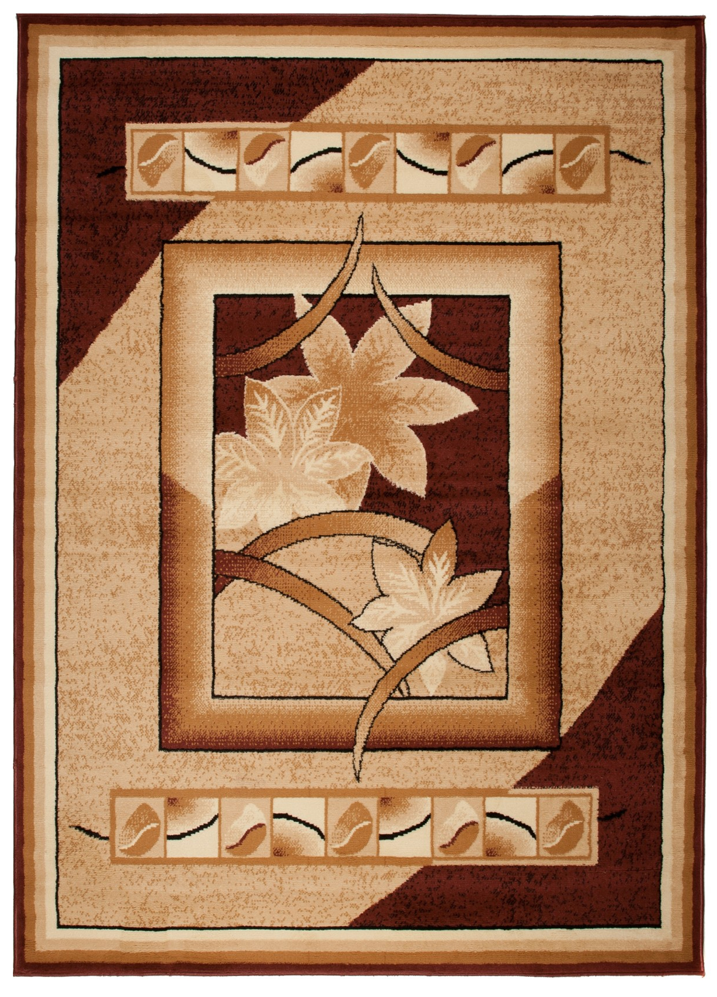 Teppich Atlas Beige Braun Geometrisch Floral